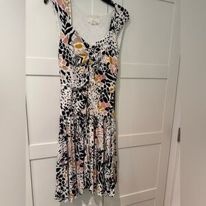 Anthropologie Multicolor Abstract Midi Dress; small